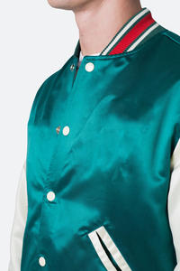 Veste de Baseball Personnalisée pour Homme avec Corps en Laine et Manches en Cuir Vestes Universitaires avec Décoration à Motifs - Product Image 2