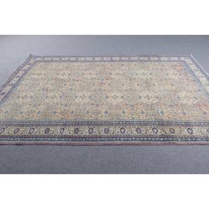 พรมวินเทจตุรกีขนาดใหญ่ 6.3x9.5 ฟุต พรมขนสัตว์สีน้ำเงิน - Product Image 3