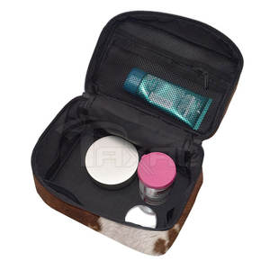 กระเป๋าหนังวัวมีฝาปิดแบบมีสไตล์สำหรับใส่ของใช้ในห้องน้ำลายแฟชั่นออกแบบได้ตามต้องการ - Product Image 5