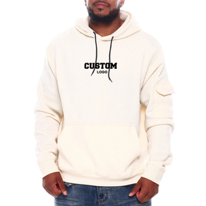 Pull à capuche 100% coton avec logo personnalisé pour hommes, sweat-shirt surdimensionné en polaire lourde avec cordon de serrage, sweat-shirt de qualité d'usine - Product Image 1