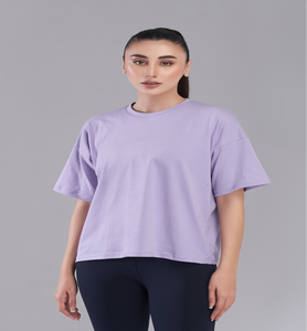 Camisetas informales holgadas para mujer, camisetas de algodón orgánico de primera calidad, camisetas sólidas suaves, camiseta redonda de manga corta con estampado personalizado - Product Image 3