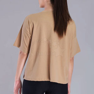 Venta al por mayor de las mujeres camiseta de gran tamaño de mezcla de algodón de ajuste suelto cómodo Casual Streetwear personalizado mujeres camiseta de gran tamaño - Product Image 5