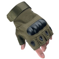 Gants de musculation unisexes à demi-doigts avec paume en PU antidérapante pour activités de plein air, fermeture auto-agrippante verte