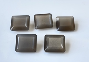 Piedra lunar gris natural 16X18mm Octágono facetado Calidad AAA-Piedra lunar gris Octágono facetado - Product Image 5