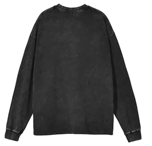 Sudadera de Estilo Vintage, Tejido French Terry, Lavado Ácido, Desgastada, Cuello Redondo, Talla Grande - Product Image 6