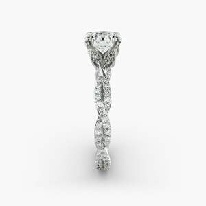 Bague de fiançailles pavée torsadée avec bijoux ronds pour cadeau de mariage - Product Image 5