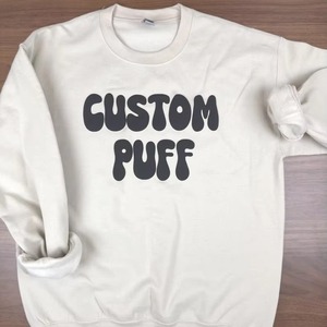 Sudaderas extragrandes de algodón 100% personalizadas para hombre, cuello redondo con estampado de hojaldre para la temporada de otoño - Product Image 2