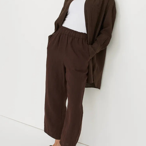 Cotton Linen Pants Women Spring & Summer Large Size Solid Color Hip Pants <b>Elastic</b> <b>Waist</b> Loose Casual Woman's Linen <b>Trousers</b> OEM - Product Image 1