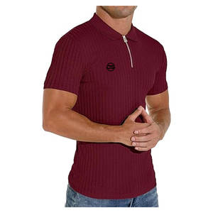 เสื้อยืดโปโลผ้าโพลีเอสเตอร์สำหรับผู้ชายปรับแต่งได้พร้อมการปักลายสีพื้นการออกแบบการพิมพ์สั้นบริการ OEM - Product Image 3