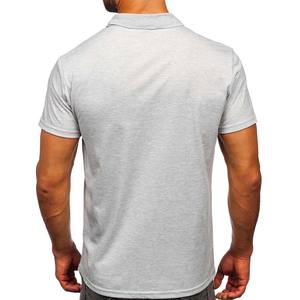 100% algodón Jersey gris para hombre suave manga corta Polo transpirable - Product Image 2