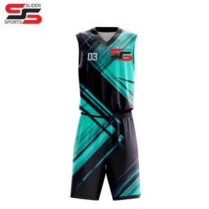 Camiseta de baloncesto de alta calidad, conjuntos de baloncesto impresos por sublimación, uniformes de baloncesto para hombres personalizados OEM - Product Image 6