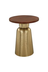 Table d'appoint décorative en fer avec dessus en bois pour intérieur de chambre à coucher contemporain et choix de meubles de salon modernes - Product Image 2