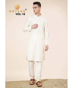Ensemble de pyjama indien pour mariage ThobeKurtaPajama pour homme en tissu de coton arabe avec chaîne à boutons et col élégant et design Pathani - Product Image 6