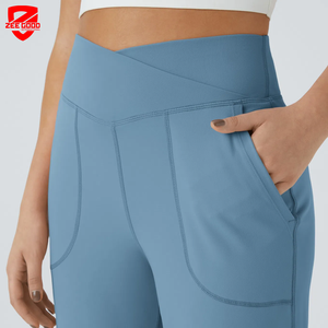 Conjunto de Yoga para Mujer con Logotipo Personalizado, Leggings de Cintura Alta con Corte Acampanado, Tela Transpirable con Elasticidad en Cuatro Direcciones, Ropa Deportiva de Manga Larga para Gimnasio y Fitness - Product Image 5