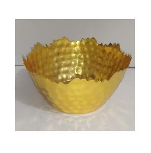 Decoración de la boda Vela de metal dorado Cuenco Vajilla hecha a mano India Portavelas a precio de venta caliente - Product Image 1