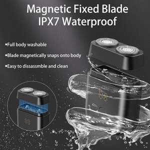 Afeitadora Rotativa Recargable por USB para Hombre, Mini Afeitadora Eléctrica para Barba Húmeda/Seca con Triple Cuchilla y Pantalla LCD, Resistente al Agua IPX7, Lavable - Product Image 3