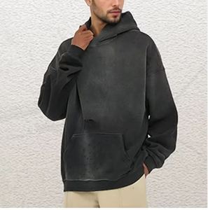 Sweat-shirt à capuche d'hiver 100 % coton imprimé numérique tendance, 410 grammes, délavé et vieilli, pour hommes, vente en gros - Product Image 5