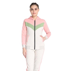 Conjunto de chándal de bloque de color personalizado para mujer al por mayor, sudadera con cremallera y pantalones para correr, ropa deportiva de invierno a la moda para gimnasio y yoga, ropa informal - Product Image 5