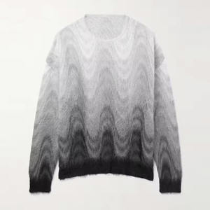 Pull en maille de mohair pour homme à manches longues et épaules tombantes, de conception nouvelle, avec logo sur le devant, de haute qualité - Product Image 1