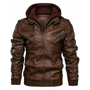 OEM Custom <b>Men's</b> Casual <b>Leather</b> <b>Jacket</b> Wool Coated Motorbike <b>Jacket</b> with Custom Embroidery <b>Men</b> and Women's Customizable Design - Product Image 2