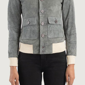 Veste en daim pour femme, hiver, col montant, design tricoté - Qualité supérieure, écologique, respirante, pour le streetwear et les voyages - Product Image 4