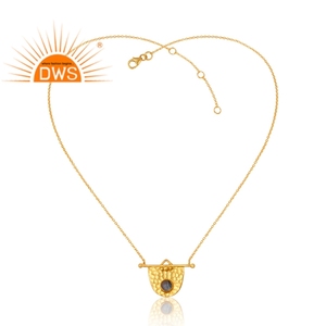 Nouveautés Pendentif en argent sterling plaqué or 18 carats avec pierres précieuses en labradorite naturelle Demi Fine Jewelry Manufacturer - Product Image 1