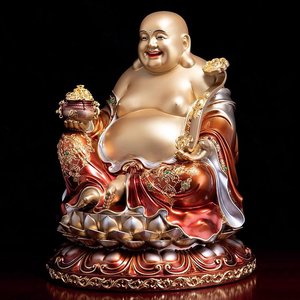 Lớn 12 16 19 Inch Tốt Nhất Lớn Tặng Quà Trang Trí Ngồi Cười Phật Tượng Điêu Khắc Với Tiền Vàng Cho Phòng Ngủ Nhà vastu - Product Image 3