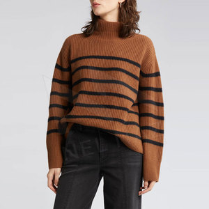 Pull en laine/acrylique uni décontracté pour femme – Tricot respirant automne-hiver – Vente en gros populaire pour femmes - Product Image 2