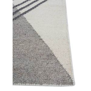 พรมลายตารางแบบนามธรรมสีเทาและสีดำ ทอแบบแบน ทำจากขนสัตว์และใยวิสโคส รุ่น ADWV-13048 สำหรับใช้ในบ้าน - Product Image 4