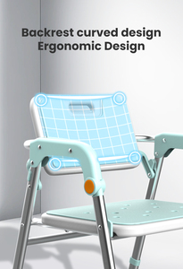 Chaise de bain pliable à dossier avec système One Click, chaise de mobilité antidérapante pour la douche - Product Image 2