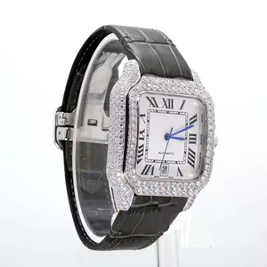 Reloj de Hombre con Correa de Acero Inoxidable y Diseño Hip Hop de Lujo con Diamantes Moissanite Premium, Totalmente Cubierto de Piedras Brillantes - Product Image 5