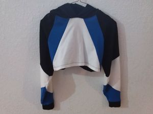 Women's V-Neck Fleece Oversized Pullover <b>Tops</b> Casual Winter <b>Cropped</b> Hoodie Sweatshirts Lined Front Short Wholesale - Product Image 4