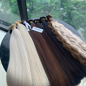 Extensiones de cabello vietnamita de punta plana de gran venta 2025, extensiones sedosas suaves y rectas onduladas súper dobles de alta calidad - Product Image 1