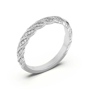 Round Cut Diamond Half Eternity Wedding Band para mujer - Product Image 1