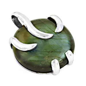 Pendentif en argent plaqué or avec labradorite, style religieux, bijoux pour femmes, motif flèche, avec pierres précieuses naturelles, breloques en alliage - Product Image 3