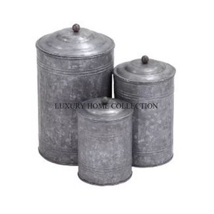 Elegant Metal Kitchen Pots and <b>Container</b> Boxes with Decorative Patterns Ideal for Adding Style and Function to Pantry Storage - Product Image 3