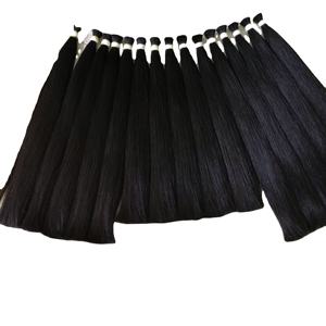 100% Pure Remy de alta calidad Vietnam Virgen cutícula alineada humano Jet Black Bulk Wave proveedor buen Jet Black Bone Straight Bone Bundle - Product Image 1