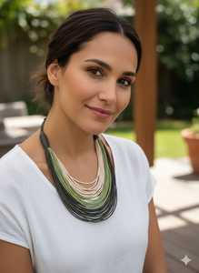 Ensemble collier de créateurs de perles taillées en couche collier en résine perles de verre rocaille lien collier ras du cou broderie pour bijoux pour femmes - Product Image 6