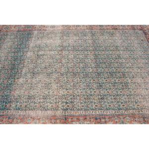 พรมวินเทจขนาด 6.3x9.3 ฟุต สีน้ำเงินส้ม ลายดอกไม้สไตล์ตุรกี ทำจากขนสัตว์ - Product Image 4