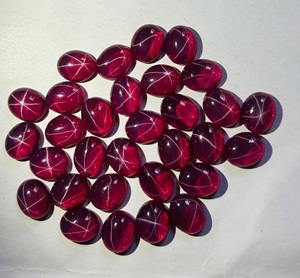 Precio al por mayor Rubí de 6 estrellas Alta calidad 3A Estrella roja Rubí Oval Rojo Transparente Estrella Rubí Joyería suelta Fabricación de piedras preciosas, - Product Image 5