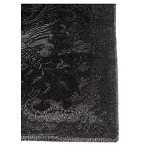 Tapis Azalea en laine et soie noué à la main, motif floral et abstrait, Pae-6126, rectangulaire, pour chambre et couloir, modèle de tapis de chambre, gris et noir - Product Image 4
