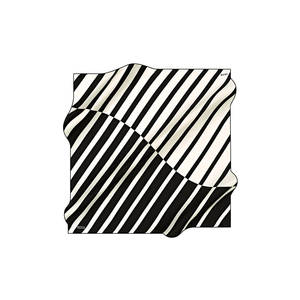 Pañuelo de Seda con Estampado Digital, Diseño a Rayas, Cuadrado, para Primavera/Verano - Product Image 1