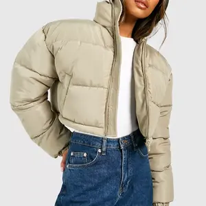 Chaqueta de Mezclilla Acolchada para Mujer, Nueva Colección, Relleno de Poliéster, Transpirable, Estampada, Bordada, Personalizable, de Alta Calidad - Product Image 1