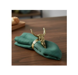 En gros, Anneaux de serviette antiques uniques en métal, motif tête de taureau Longhorn occidentale, Décoration de table rustique, Accessoires de salle à manger - Product Image 1