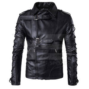 Veste en cuir d'hiver pour hommes de style nouveau avec fermeture éclair en peau de vache et motif de lettres de haute qualité et abordable - Product Image 2