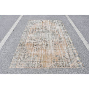 Tapis en laine gris Orange classique 5.3 X 8.2ft Design turc Vintage pour salon Latex Patchwork Rectangle couloir nouveau tapis - Product Image 1