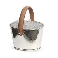 Élégant grand seau à glace et refroidisseur à vin en aluminium plaqué argent, fait main, en forme de cygne, moderne, pour les fêtes et le vin