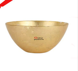 Bol de service en aluminium doré de forme ronde de qualité supérieure pour restaurant et bar d'hôtel - Product Image 1