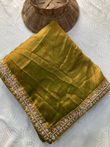 Nouvelle création, sari traditionnel de fête, fantaisie, travail lourd de diamants, pur chiffon Fendy, séchage rapide, mariage, Diwali, festivals, FATEMA - Product Image 5