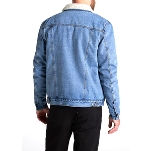 Chaqueta vaquera con cuello vuelto y mangas completas para hombre en Color sólido Chaqueta vaquera para hombre con etiqueta privada personalizada en Color sólido - Product Image 3